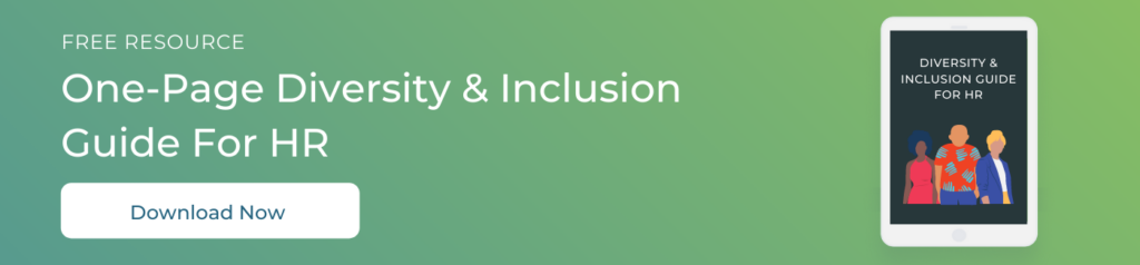 One Page Diversity and Inclusion Guide for HR CTA
